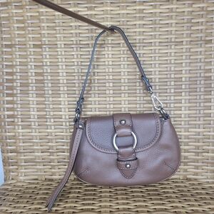 Banana Republic Brown Pebbled Leather Small Purse Handbag Clutch Wristlet Bag